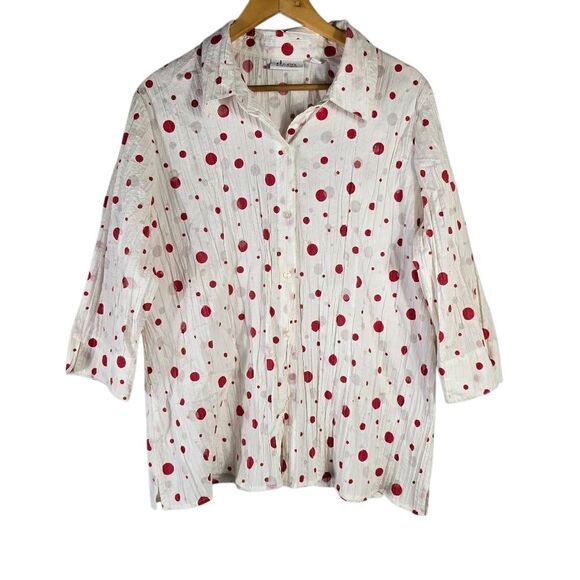 D&Co White Shirt with Red Dots - Picture 1 of 7